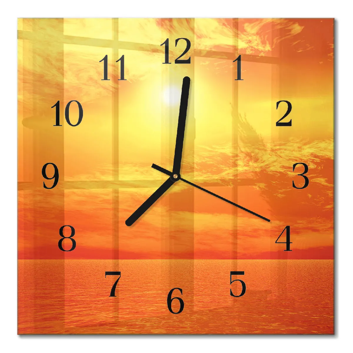 Horloge Murale Tulup 30x30 cm Ensoleillé Aiguilles noires