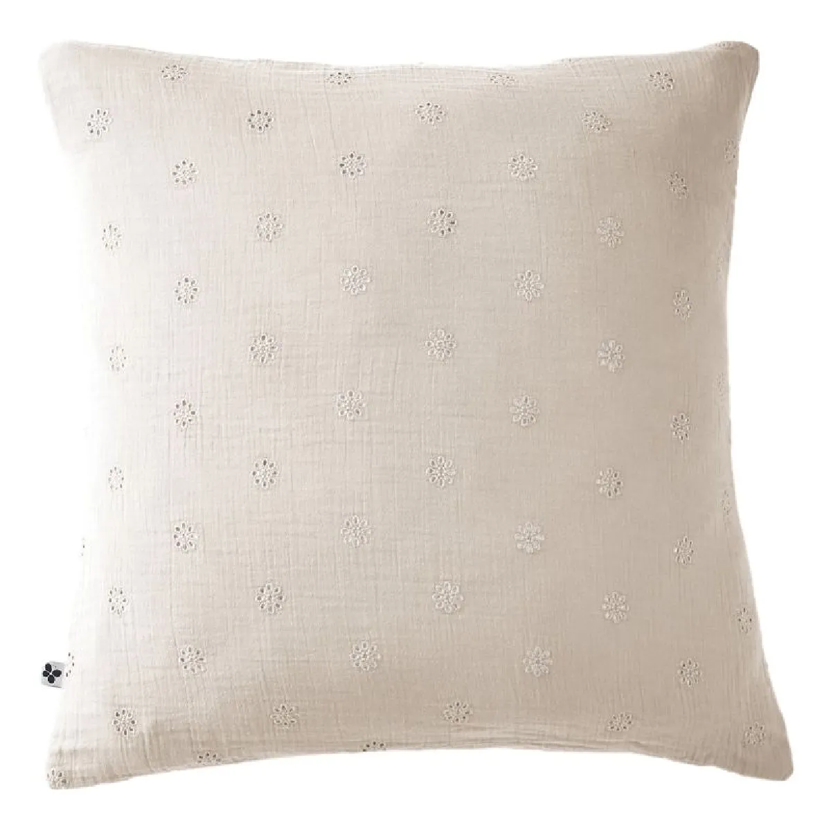 Taie D'oreiller Brodée Déco "gaïa Boho" 60 X 60 Cm & 50 X 70 Cm "gaze De Coton" L'effet Papillon