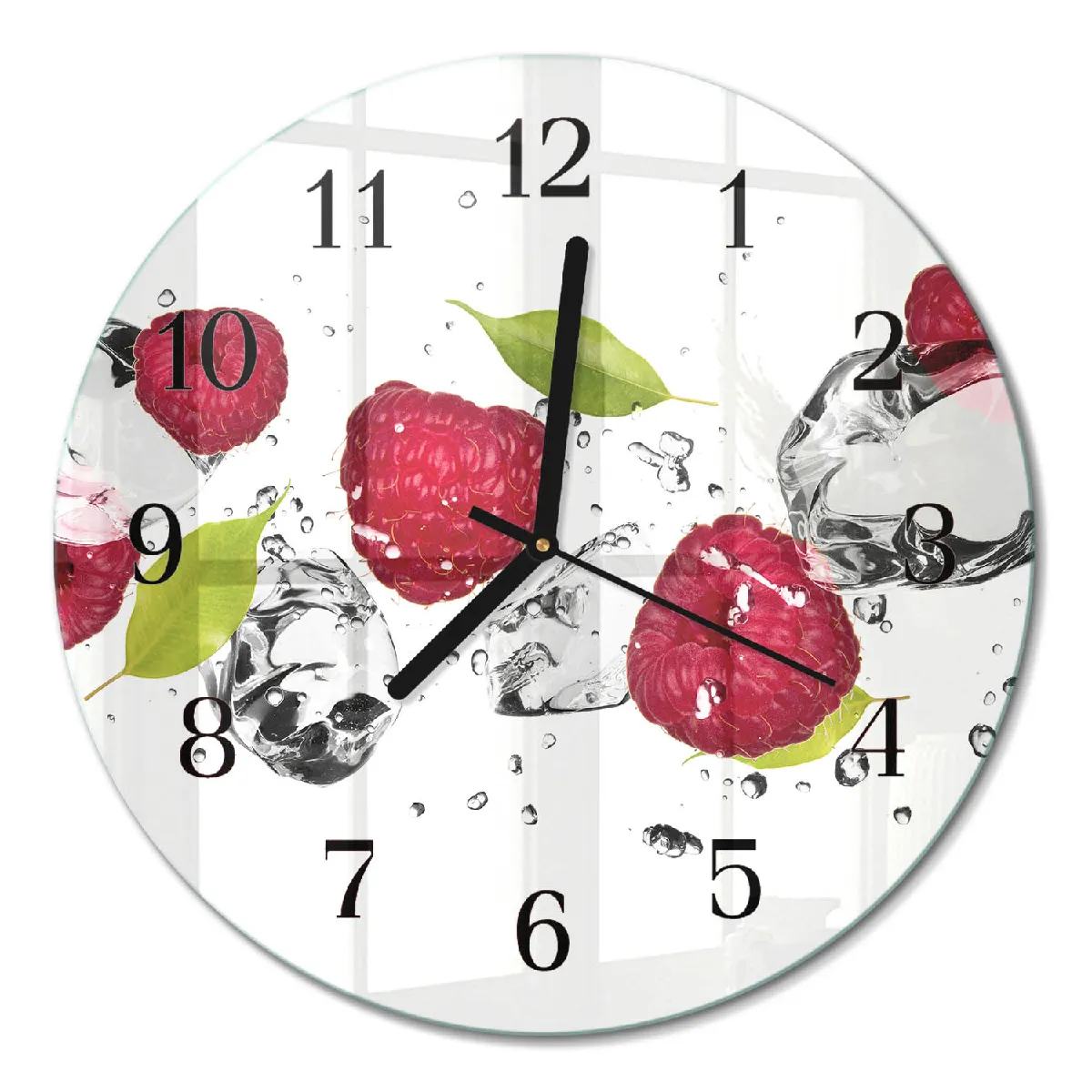 Pendule Murale Tulup fi30 cm Framboises Aiguilles noires