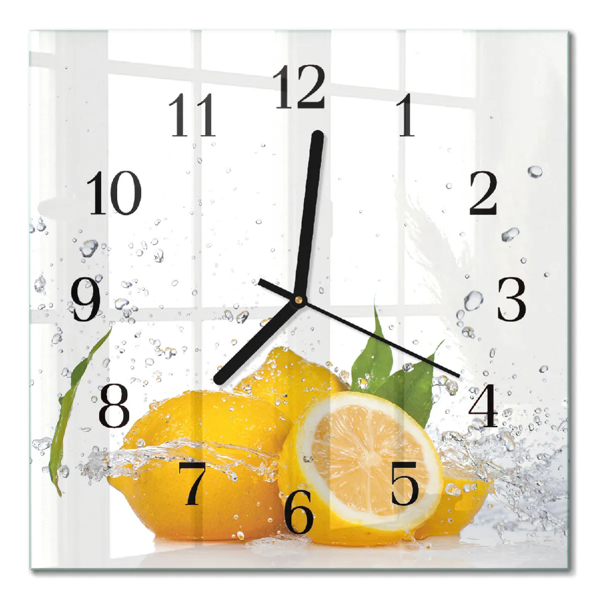 Horloge Murale Tulup 30x30 cm Citrons Aiguilles noires