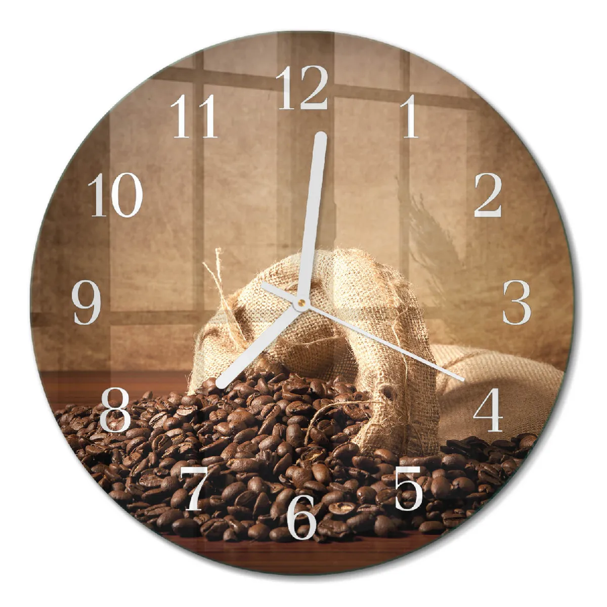 Pendule Murale Tulup fi30 cm Café Aiguilles blanches