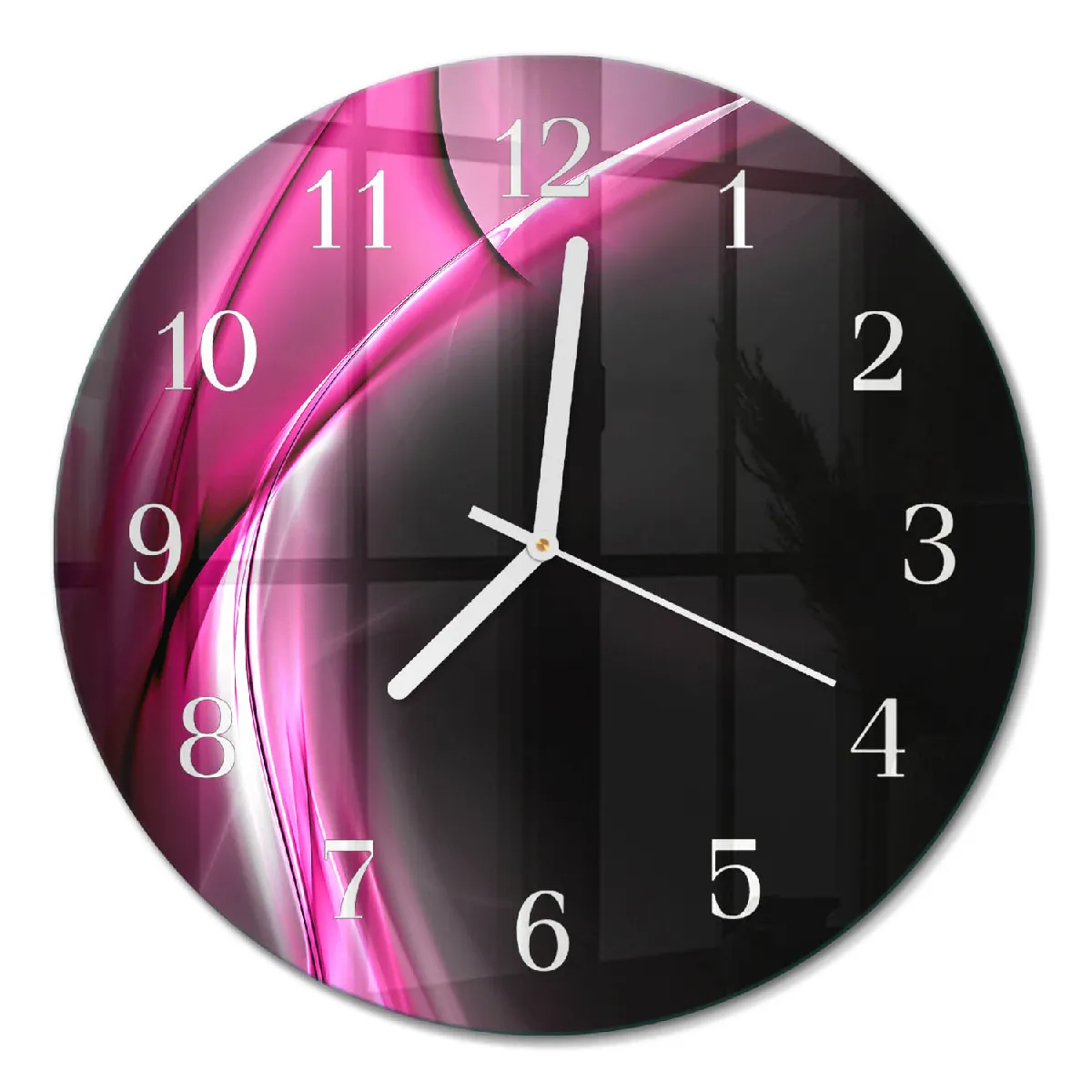 Horloge Ronde Murale Tulup fi30 cm Lignes abstraites Aiguilles blanches
