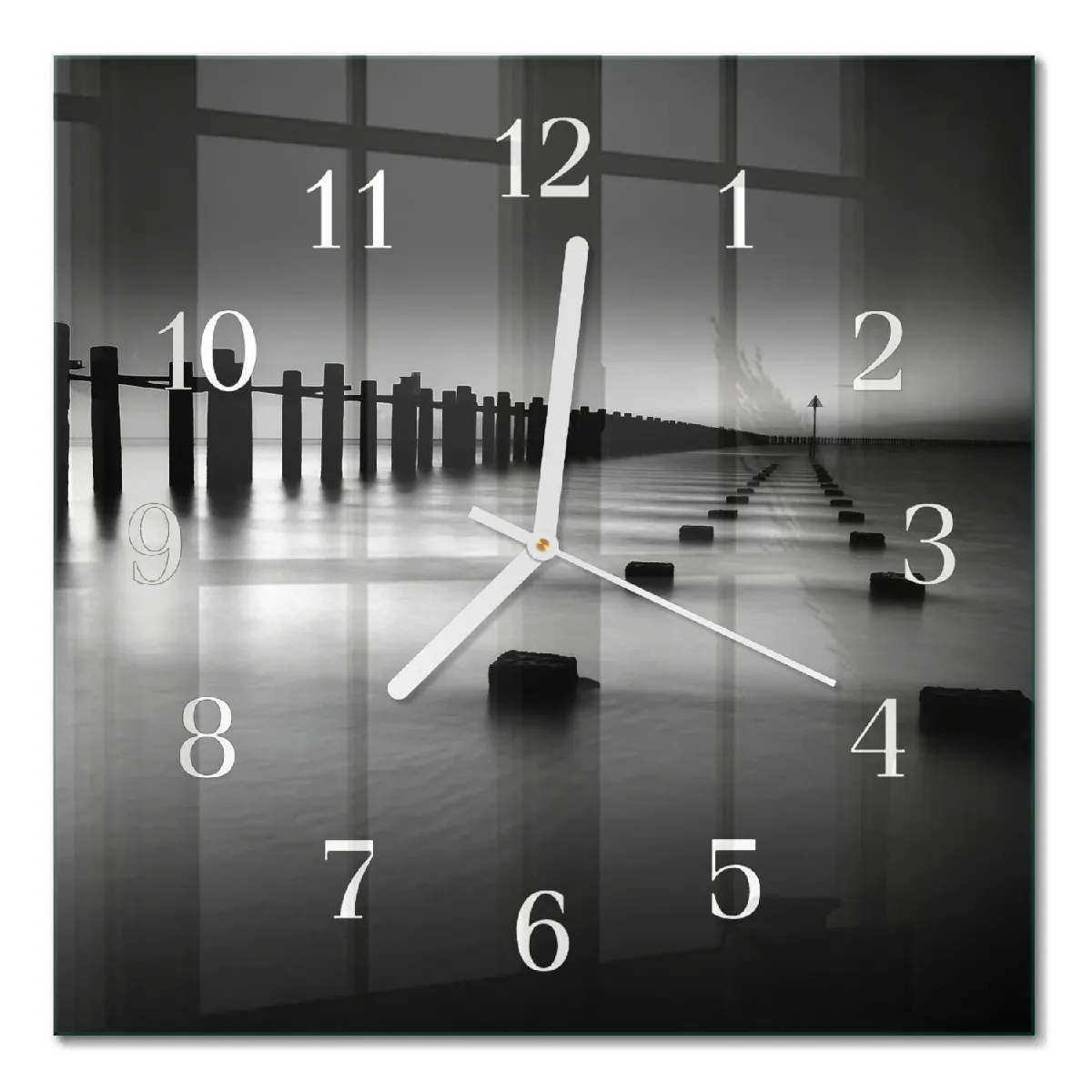 Horloge Murale Tulup 30x30 cm Mer Aiguilles blanches