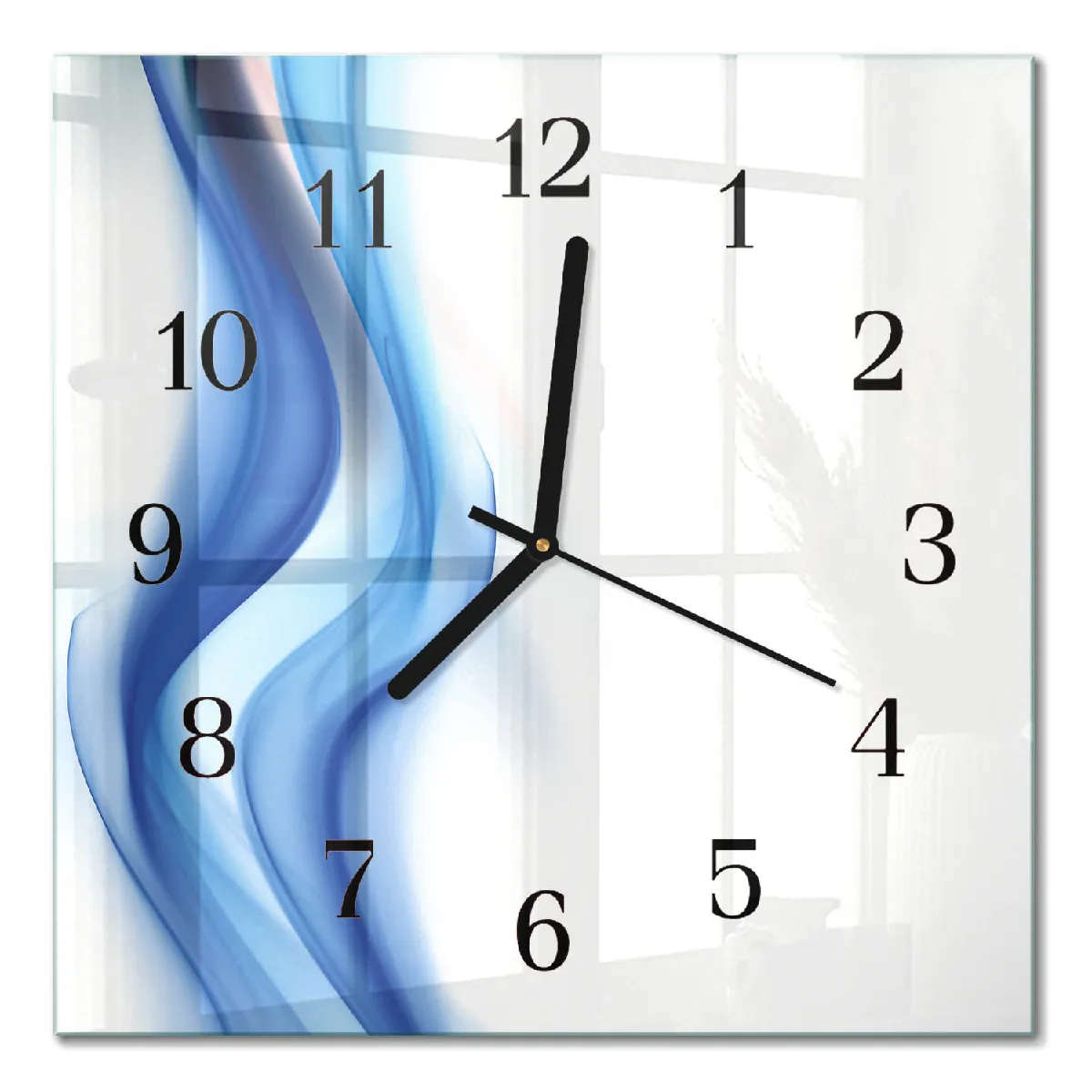 Horloge Murale Tulup 30x30 cm Fumée abstraite Aiguilles noires