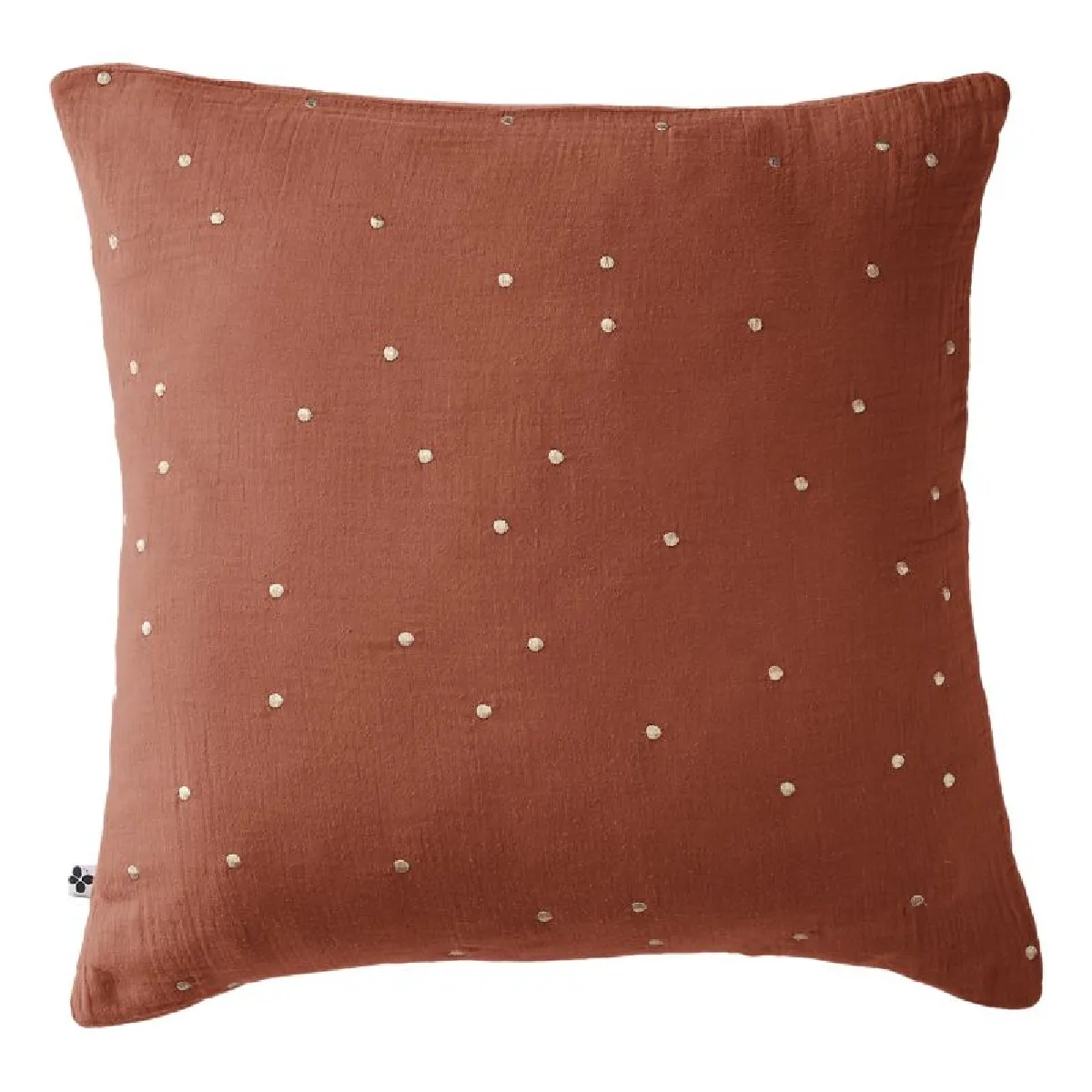 Taie D'oreiller Pois Doré Déco "gaïa Chic" 60 X 60 Cm & 50 X 70 Cm "gaze De Coton" L'effet Papillon