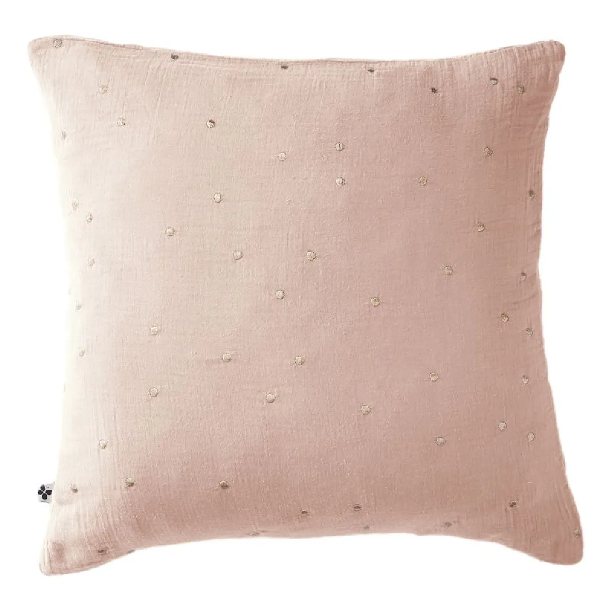Taie D'oreiller Pois Doré Déco "gaïa Chic" 60 X 60 Cm & 50 X 70 Cm "gaze De Coton" L'effet Papillon