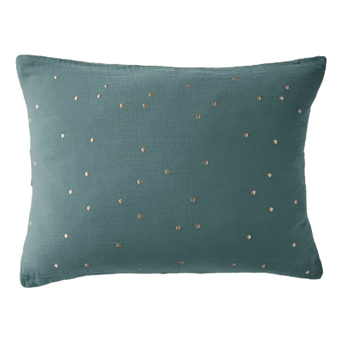 Taie D'oreiller Pois Doré Déco "gaïa Chic" 60 X 60 Cm & 50 X 70 Cm "gaze De Coton" L'effet Papillon