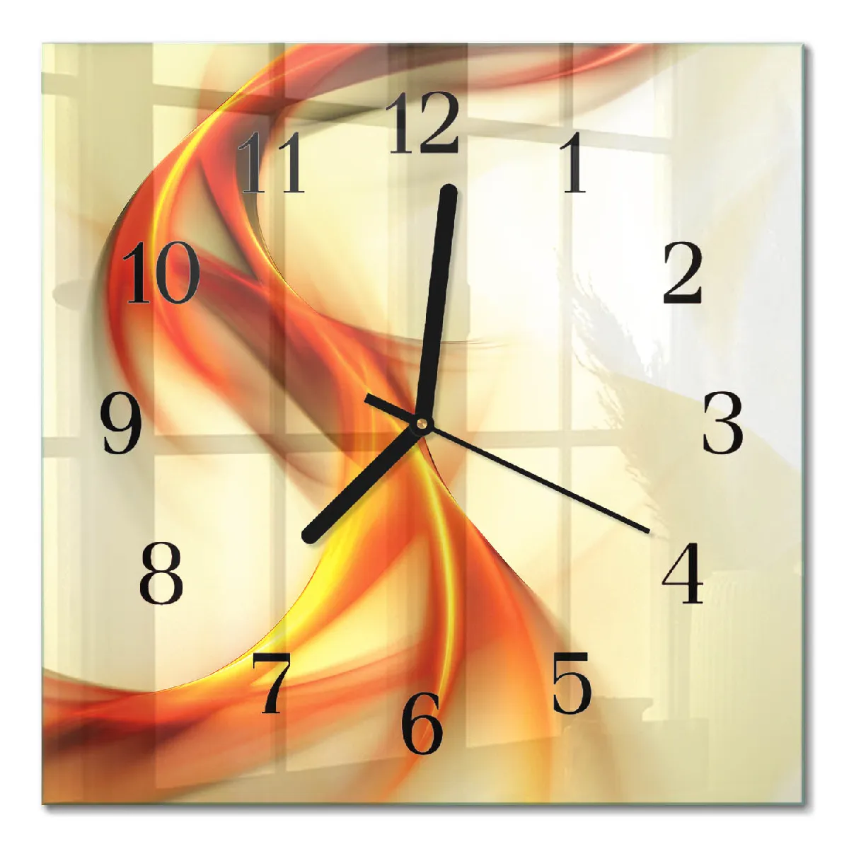 Horloge En Verre Tulup 30x30 cm Abstraction Aiguilles noires