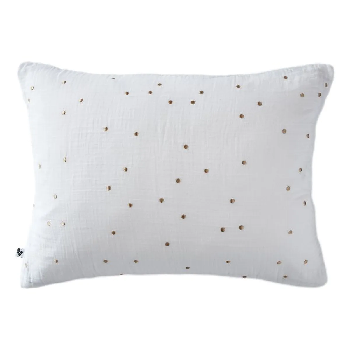 Taie D'oreiller Pois Doré Déco "gaïa Chic" 60 X 60 Cm & 50 X 70 Cm "gaze De Coton" L'effet Papillon