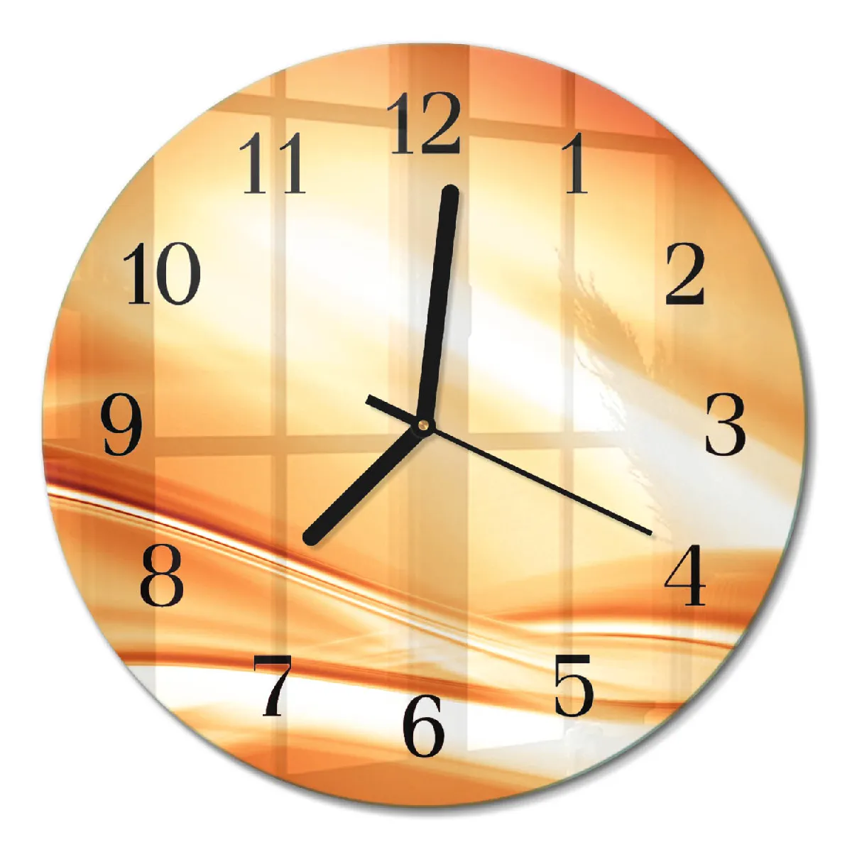 Horloge En Verre Tulup fi30 cm Abstraction Aiguilles noires