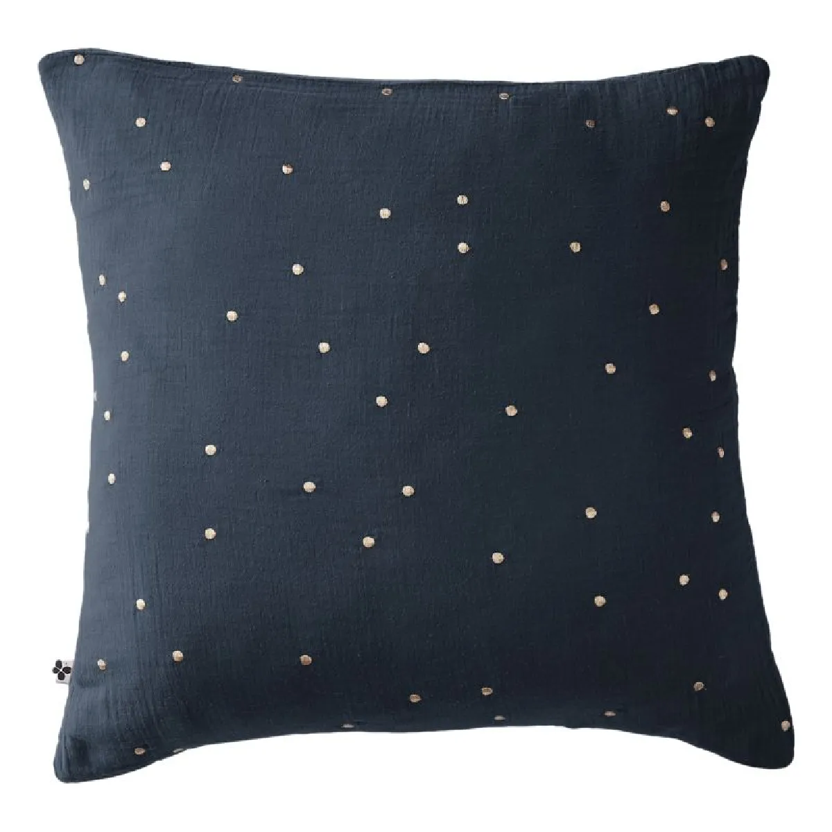 Taie D'oreiller Pois Doré Déco "gaïa Chic" 60 X 60 Cm & 50 X 70 Cm "gaze De Coton" L'effet Papillon