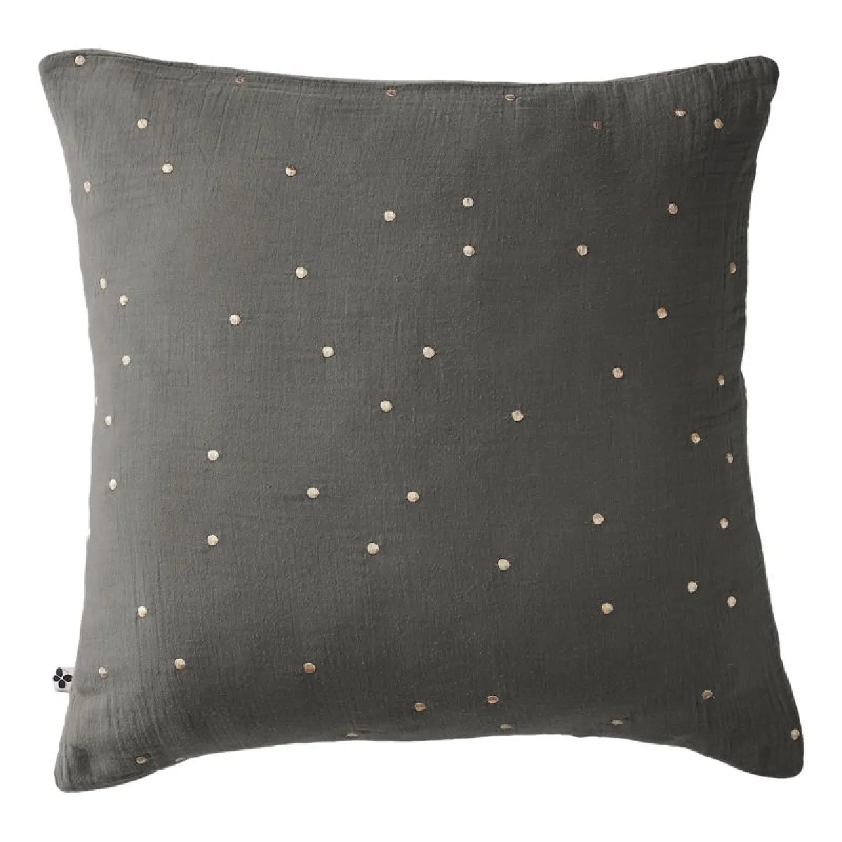Taie D'oreiller Pois Doré Déco "gaïa Chic" 60 X 60 Cm & 50 X 70 Cm "gaze De Coton" L'effet Papillon