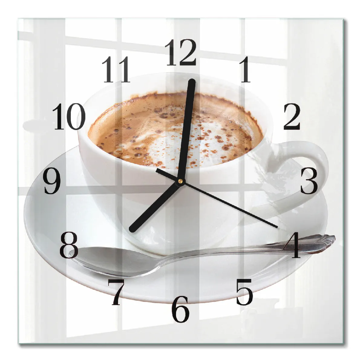 Horloge En Verre Tulup 30x30 cm Café Aiguilles noires