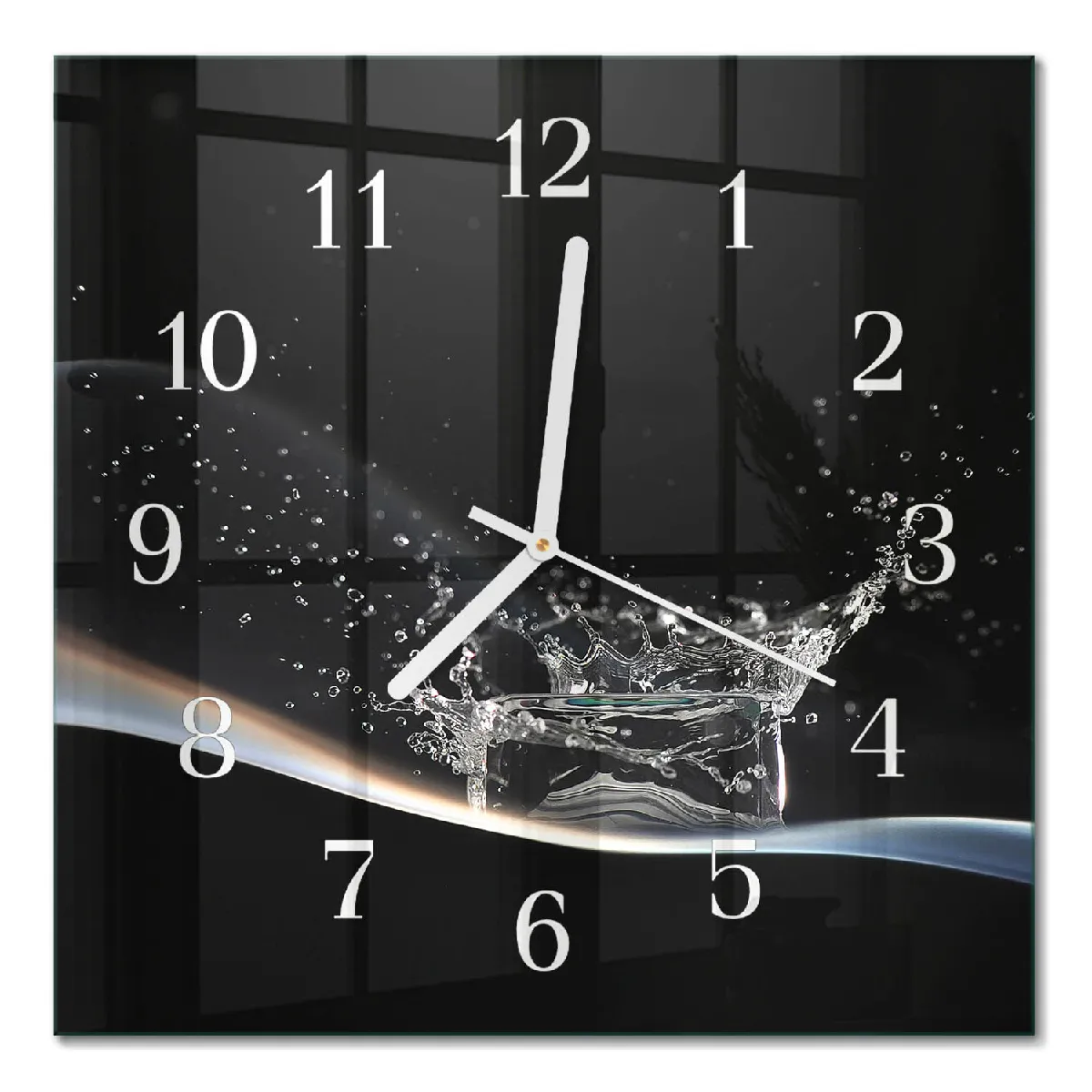 Horloge En Verre Tulup 30x30 cm Eau Aiguilles blanches