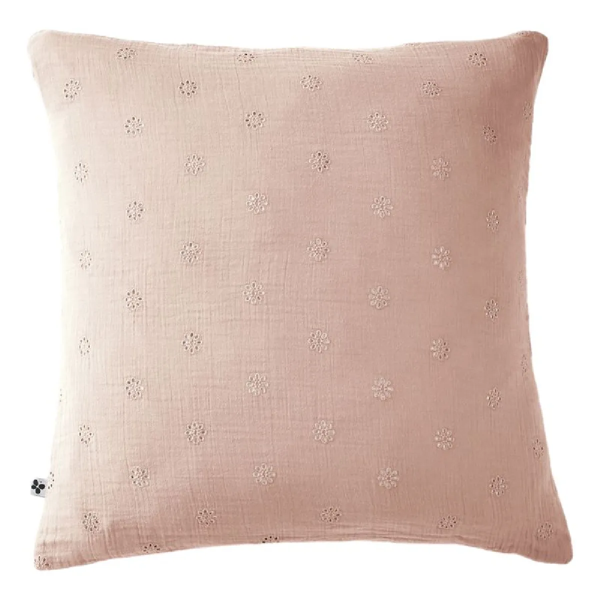 Taie D'oreiller Brodée Déco "gaïa Boho" 60 X 60 Cm & 50 X 70 Cm "gaze De Coton" L'effet Papillon
