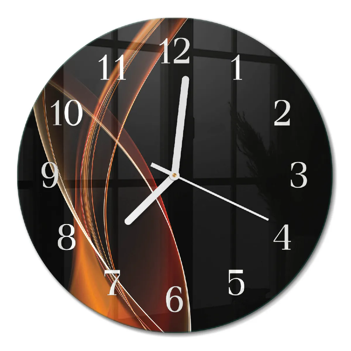Horloge Ronde Tulup fi30 cm Lignes abstraites Aiguilles blanches