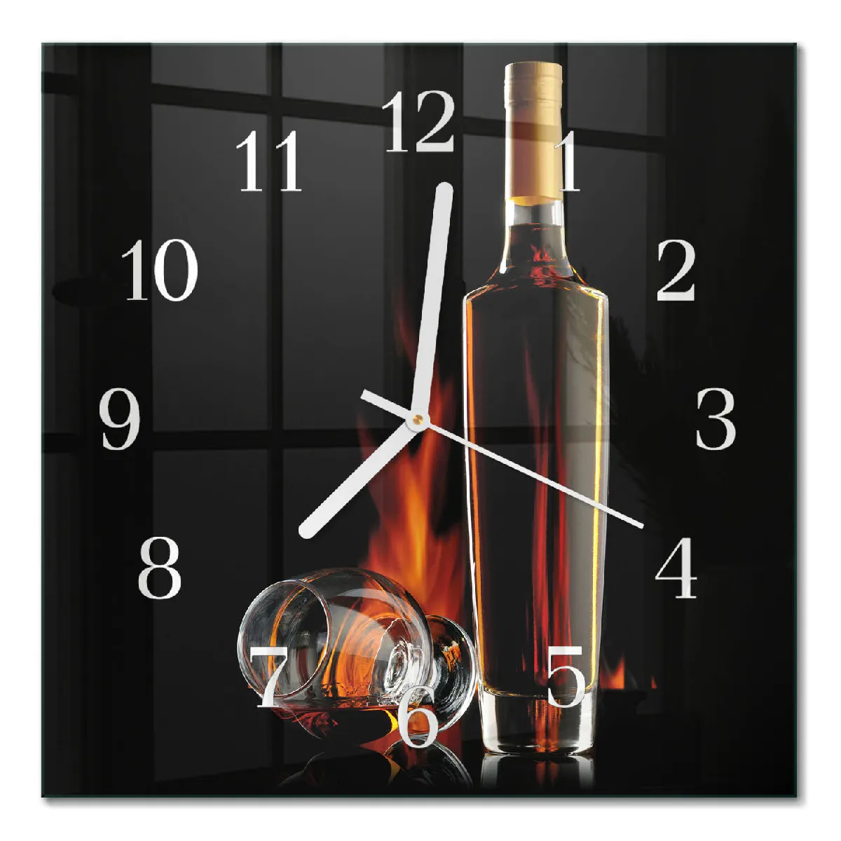 Horloge Carrée En Verre Tulup 30x30 cm Alcool Aiguilles blanches