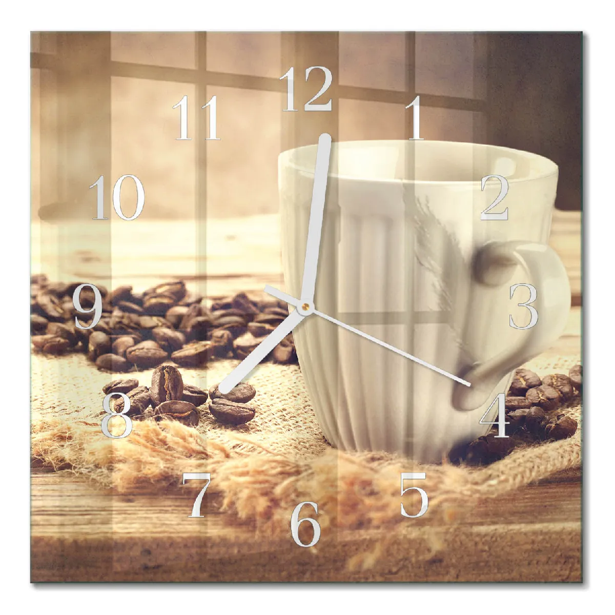 Horloge Murale Tulup 30x30 cm Café Aiguilles blanches