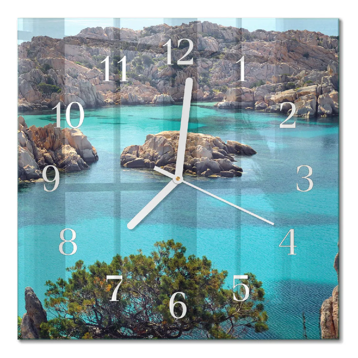 Horloge En Verre Tulup 30x30 cm Paysage marin Aiguilles blanches