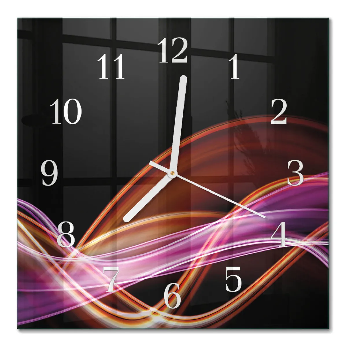 Horloge En Verre Tulup 30x30 cm Art abstrait Aiguilles blanches