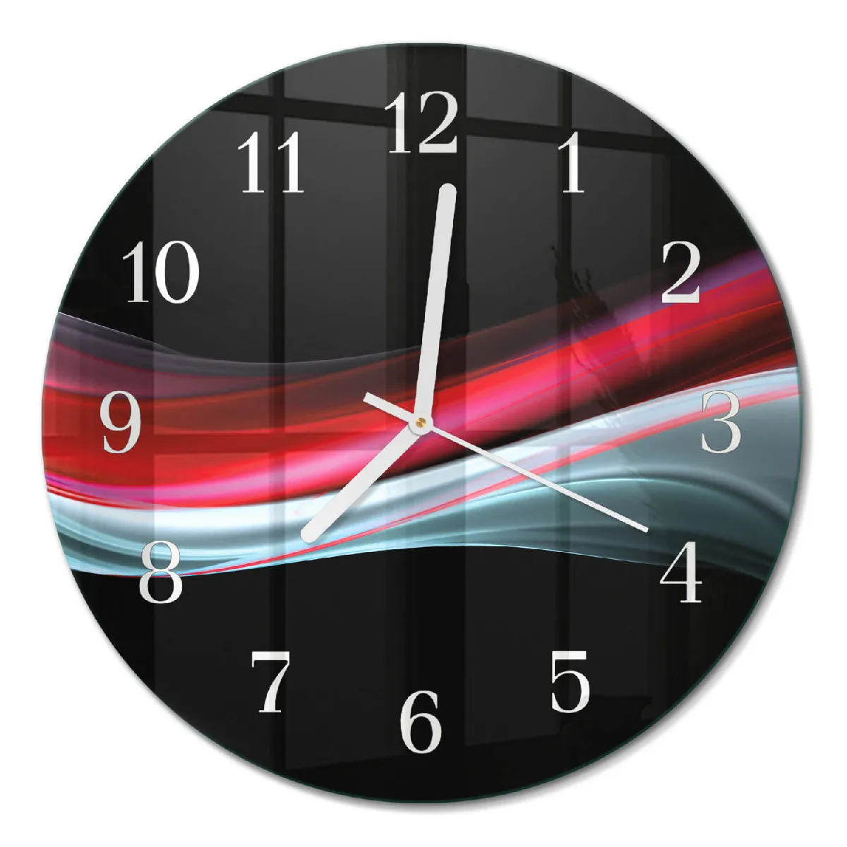 Horloge Ronde Tulup fi30 cm Abstraction Aiguilles blanches