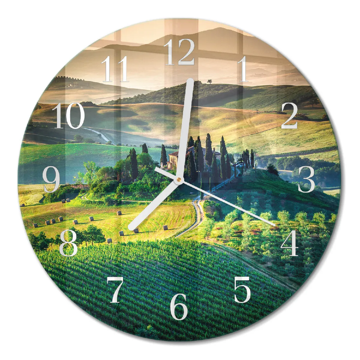 Horloge En Verre Tulup fi30 cm Paysage Aiguilles blanches
