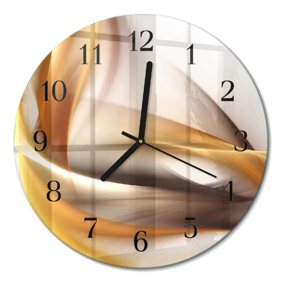Horloge En Verre Tulup fi30 cm Abstraction Aiguilles noires