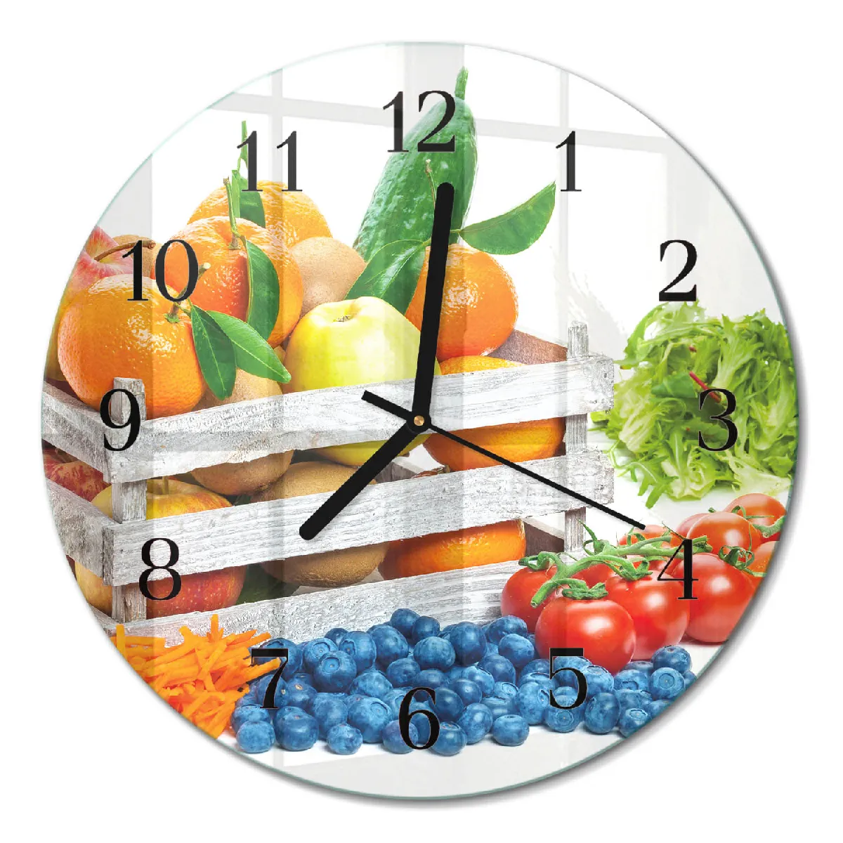 Pendule Murale Tulup fi30 cm Légumes Aiguilles noires