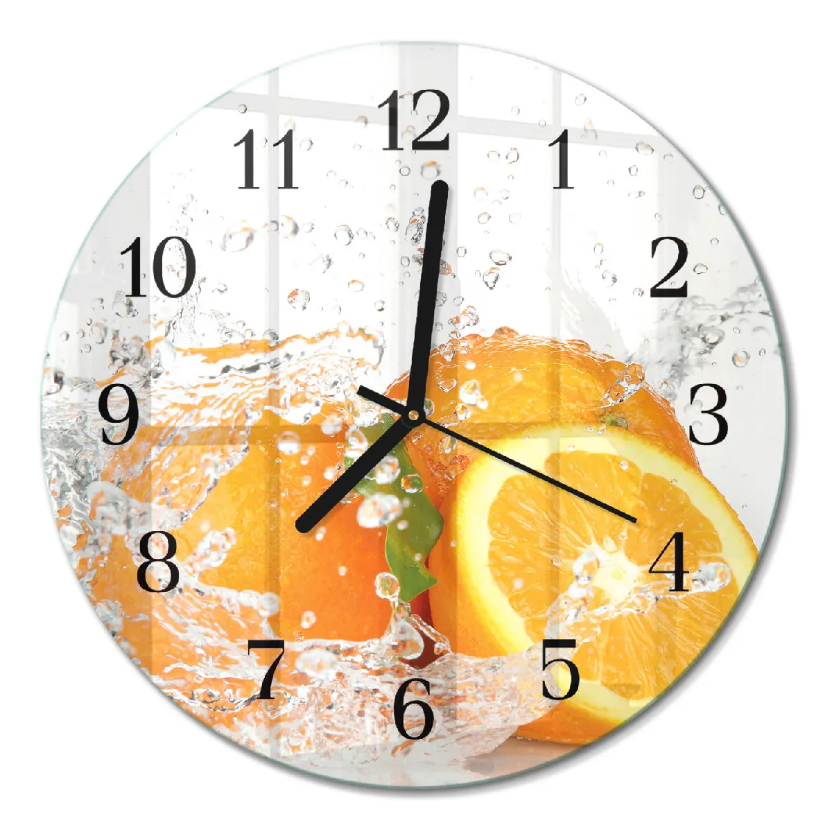 Pendule Murale Tulup fi30 cm Oranges Aiguilles noires