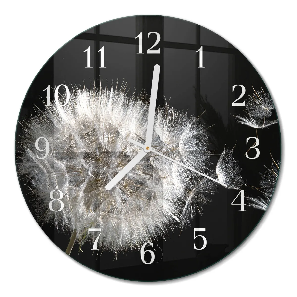 Horloge Murale Tulup fi30 cm Pissenlit Aiguilles blanches