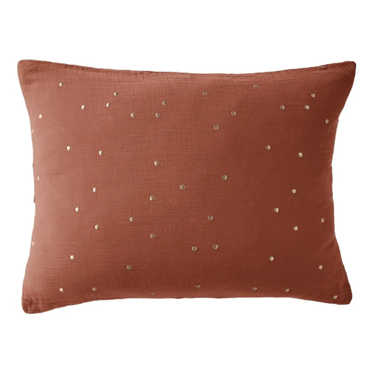 Taie D'oreiller Pois Doré Déco "gaïa Chic" 60 X 60 Cm & 50 X 70 Cm "gaze De Coton" L'effet Papillon
