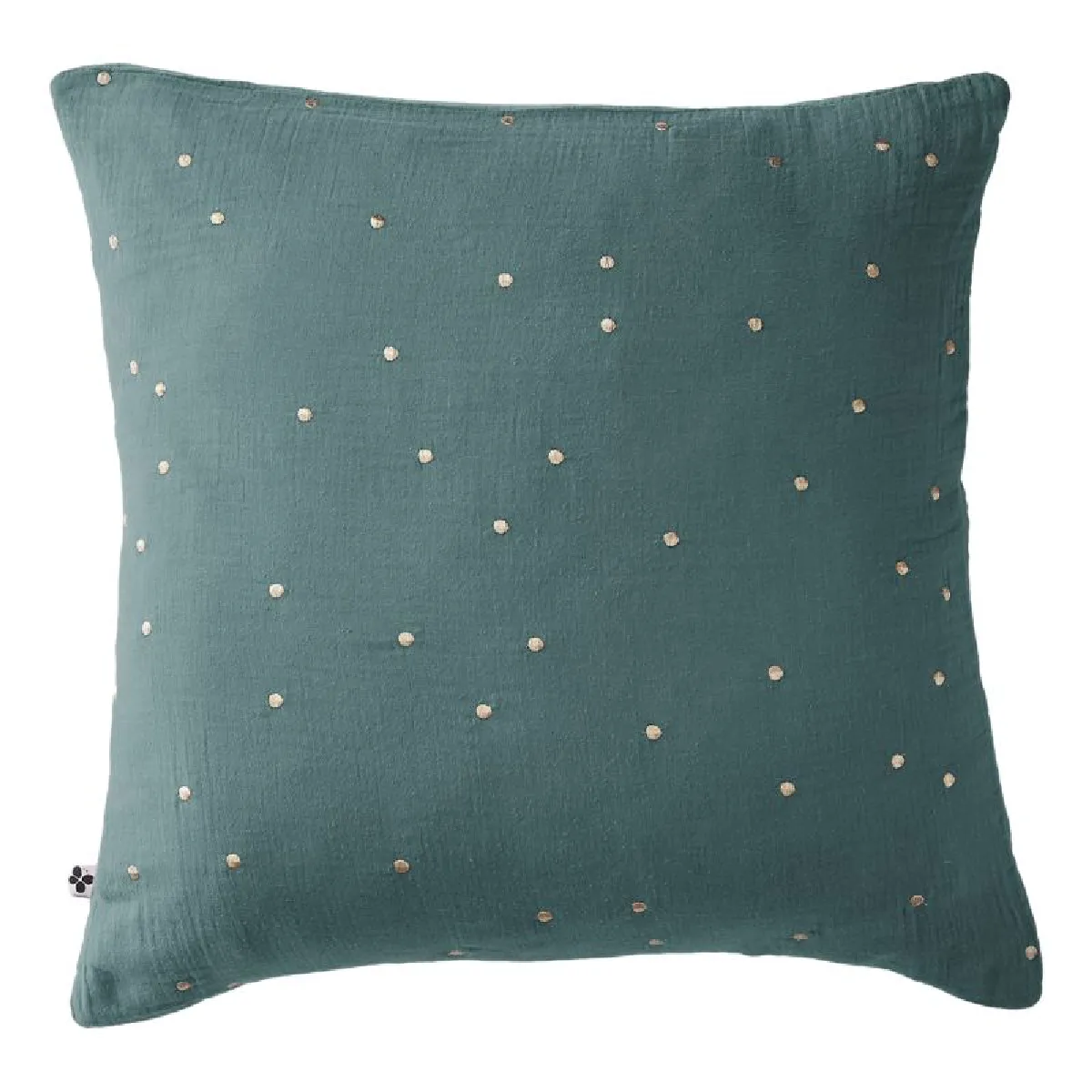 Taie D'oreiller Pois Doré Déco "gaïa Chic" 60 X 60 Cm & 50 X 70 Cm "gaze De Coton" L'effet Papillon