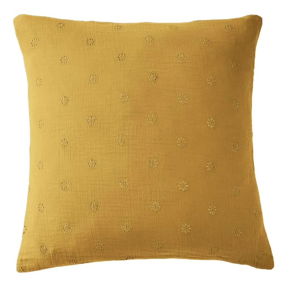 Taie D'oreiller Brodée Déco "gaïa Boho" 60 X 60 Cm & 50 X 70 Cm "gaze De Coton" L'effet Papillon