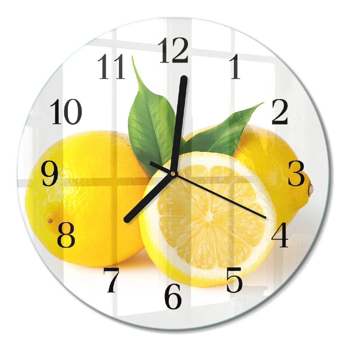 Horloge Ronde Tulup fi30 cm Citrons Aiguilles noires