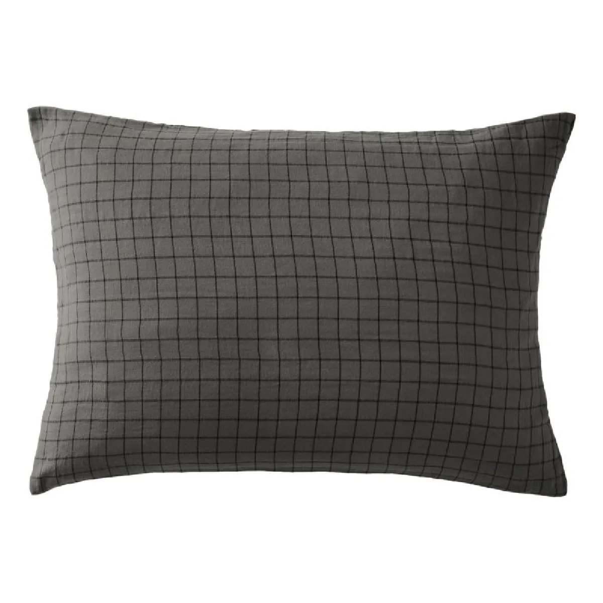 Taie D'oreiller Tissé-teint Petits Carreaux Déco "gaïa Mix" 60 X 60 Cm & 50 X 70 Cm "gaze De Coton" L'effet Papillon