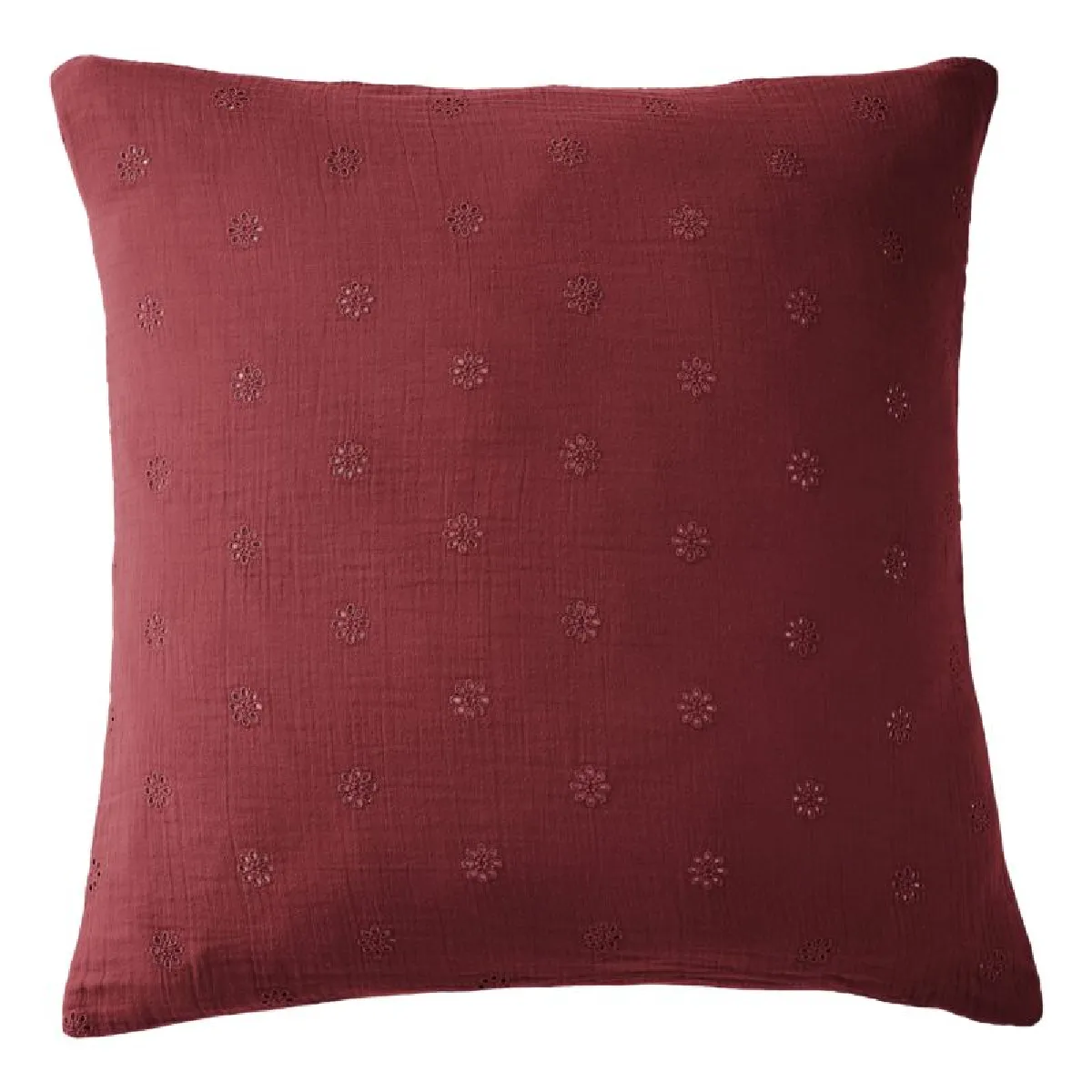 Taie D'oreiller Brodée Déco "gaïa Boho" 60 X 60 Cm & 50 X 70 Cm "gaze De Coton" L'effet Papillon