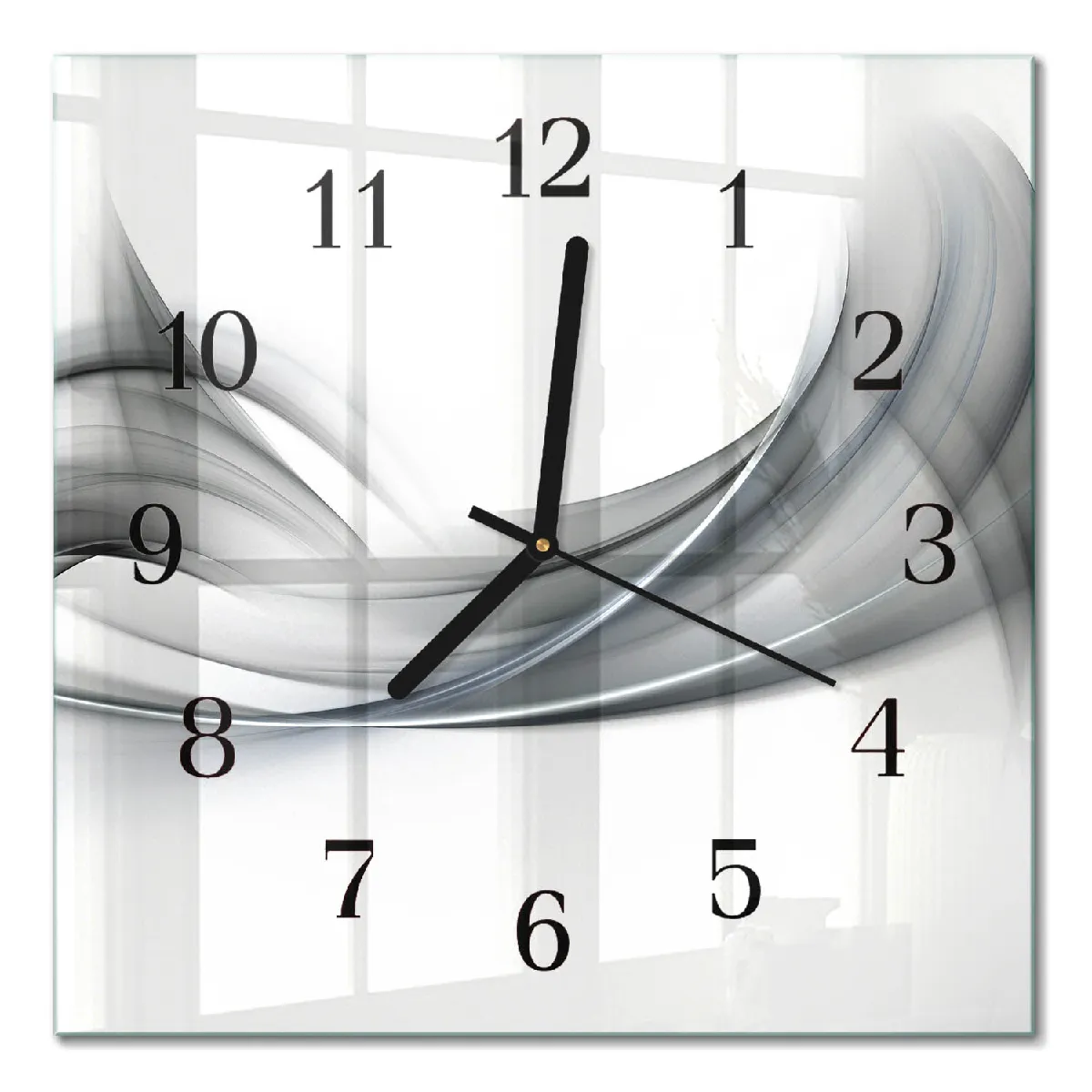 Horloge En Verre Tulup 30x30 cm Abstraction Aiguilles noires
