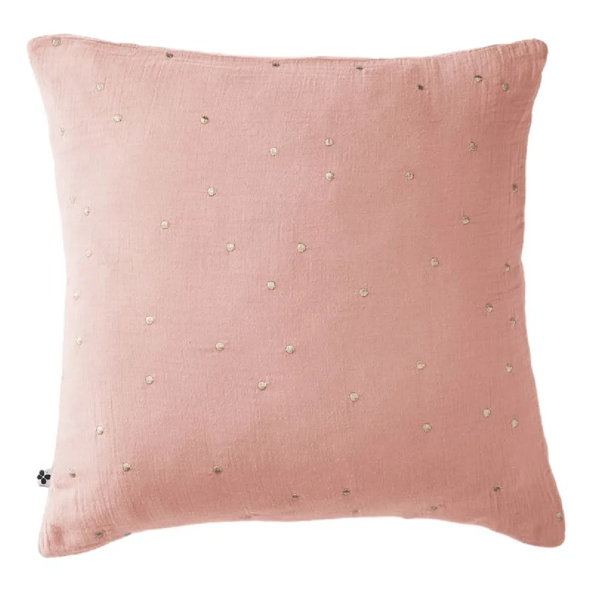 Taie D'oreiller Pois Doré Déco "gaïa Chic" 60 X 60 Cm & 50 X 70 Cm "gaze De Coton" L'effet Papillon