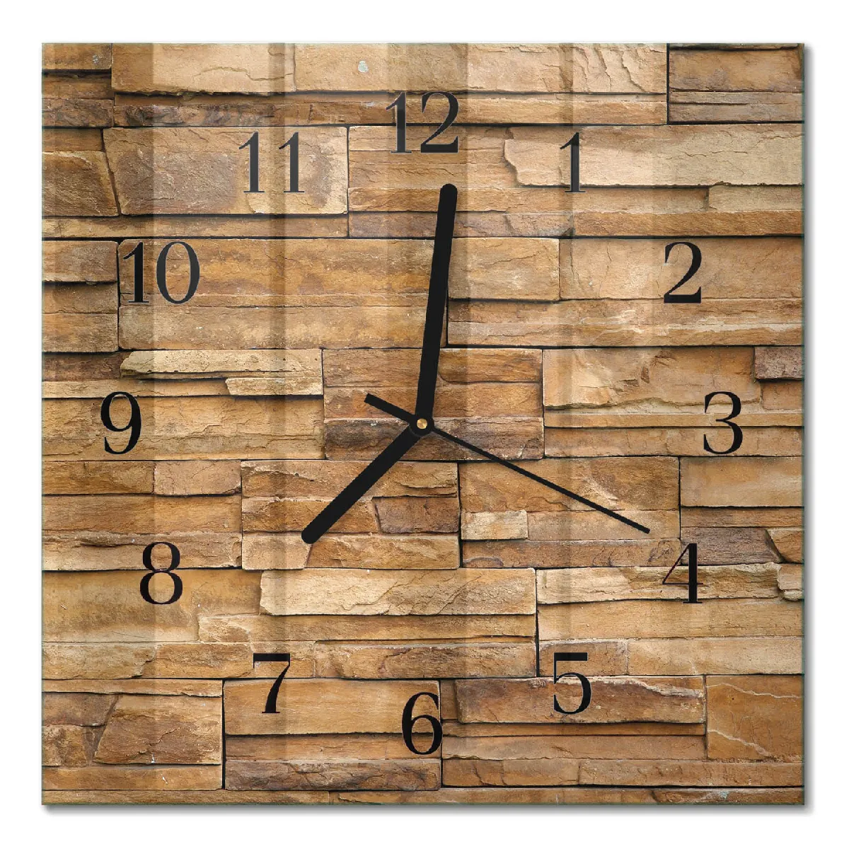 Horloge Carrée En Verre Tulup 30x30 cm Mâchefer Aiguilles noires
