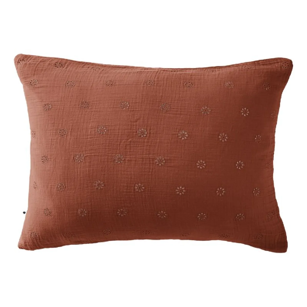Taie D'oreiller Brodée Déco "gaïa Boho" 60 X 60 Cm & 50 X 70 Cm "gaze De Coton" L'effet Papillon