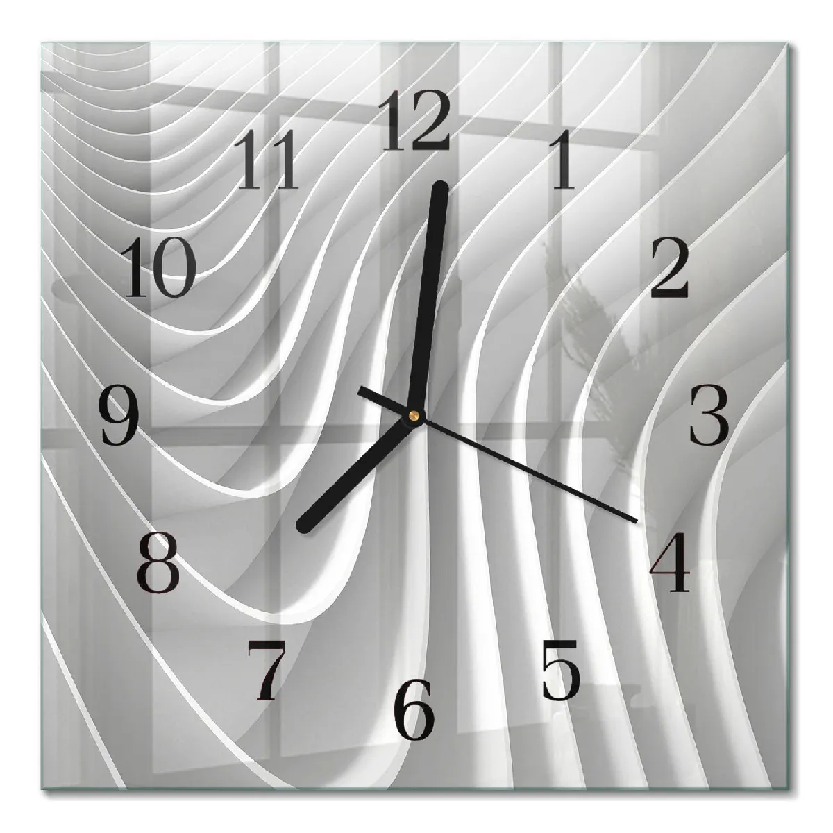 Horloge En Verre Tulup 30x30 cm Abstraction Aiguilles noires