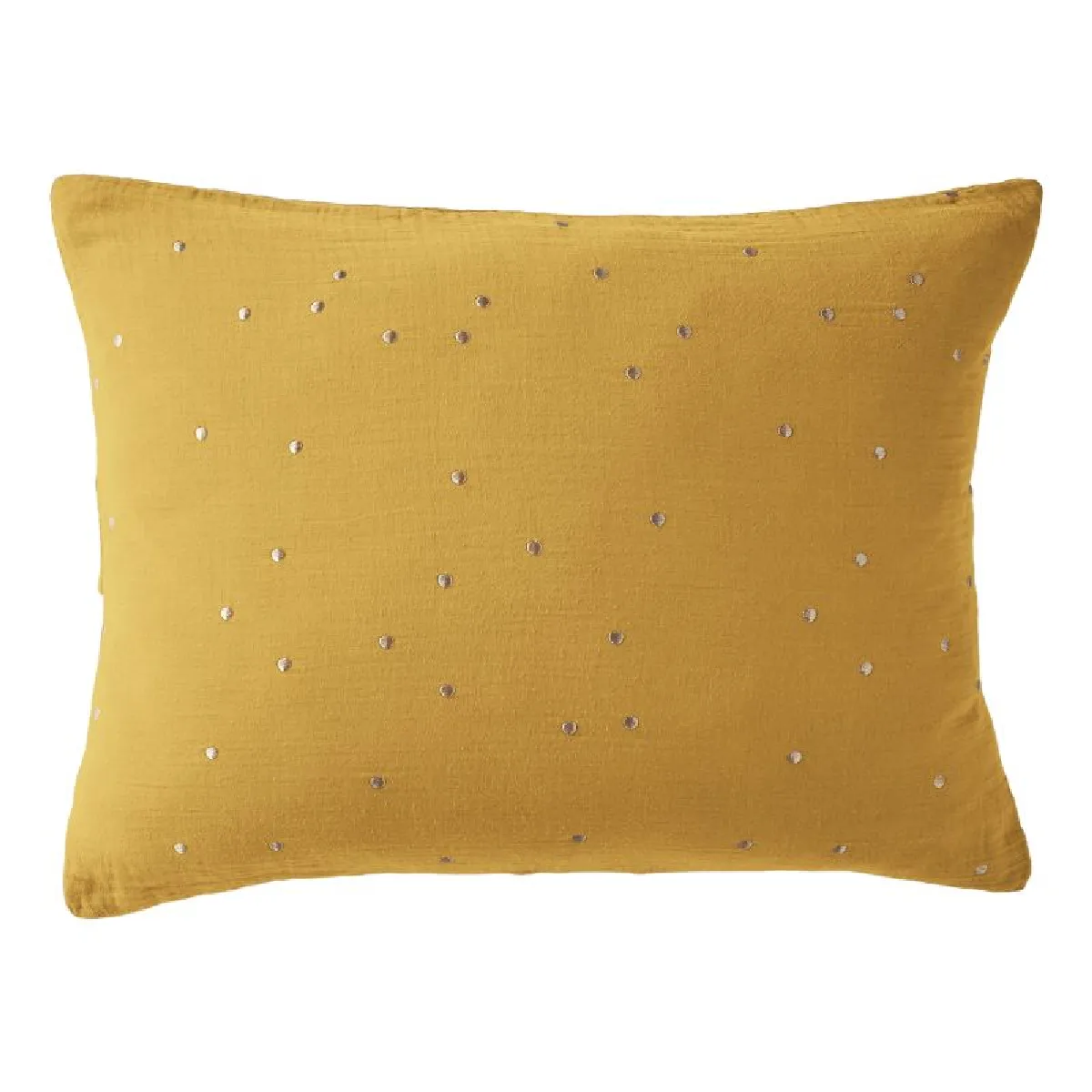 Taie D'oreiller Pois Doré Déco "gaïa Chic" 60 X 60 Cm & 50 X 70 Cm "gaze De Coton" L'effet Papillon
