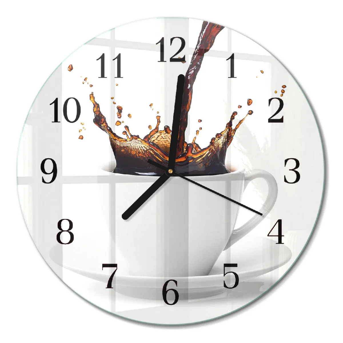 Pendule Murale Ronde Tulup fi30 cm Café Aiguilles noires