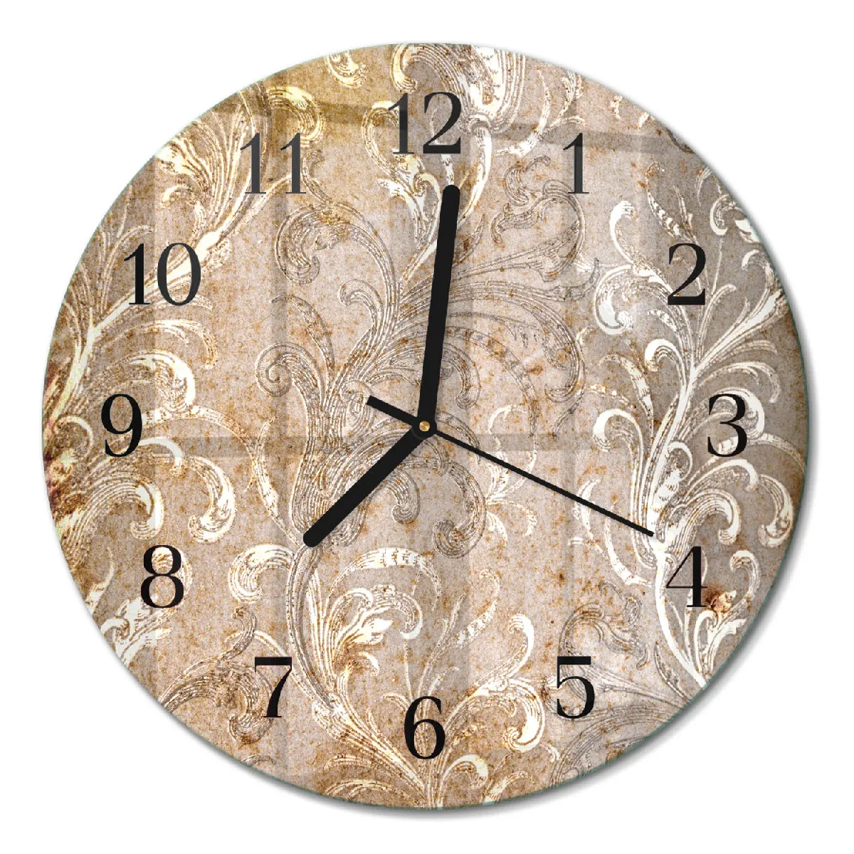 Horloge Murale Tulup fi30 cm Motif floral Aiguilles noires