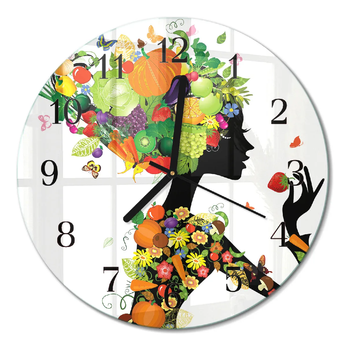 Pendule Murale Tulup fi30 cm Morceau Aiguilles noires