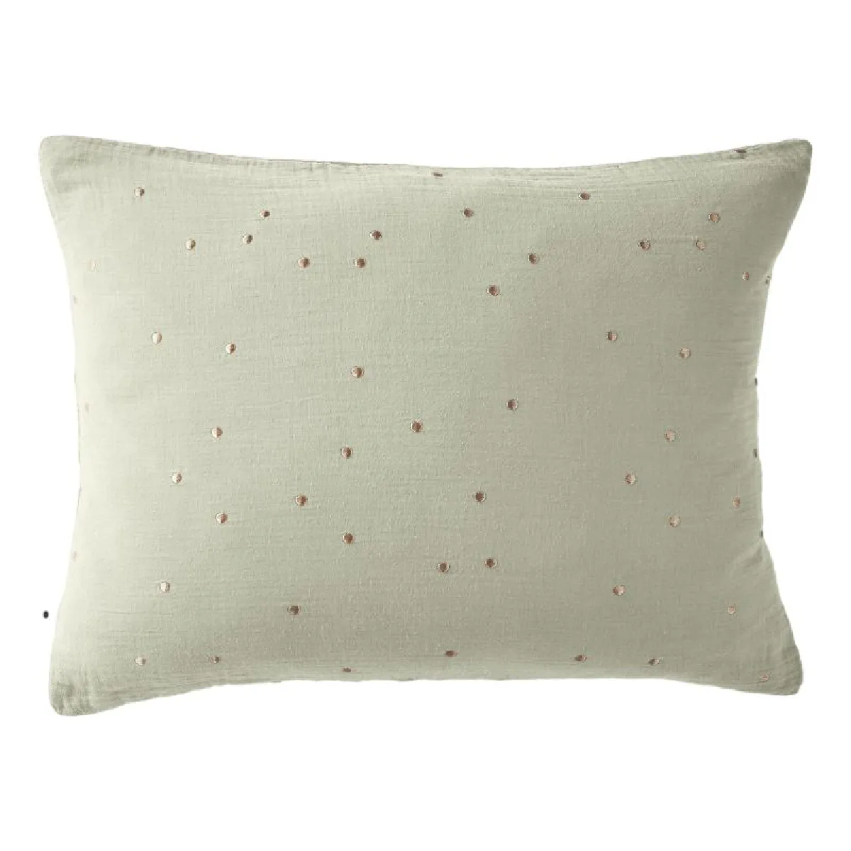 Taie D'oreiller Pois Doré Déco "gaïa Chic" 60 X 60 Cm & 50 X 70 Cm "gaze De Coton" L'effet Papillon