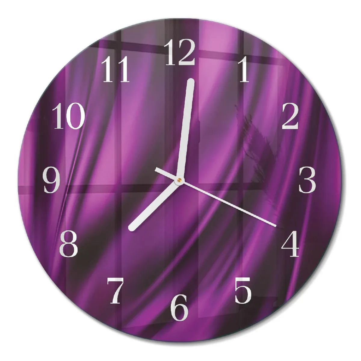 Horloge En Verre Ronde Tulup fi30 cm Abstraction Aiguilles blanches