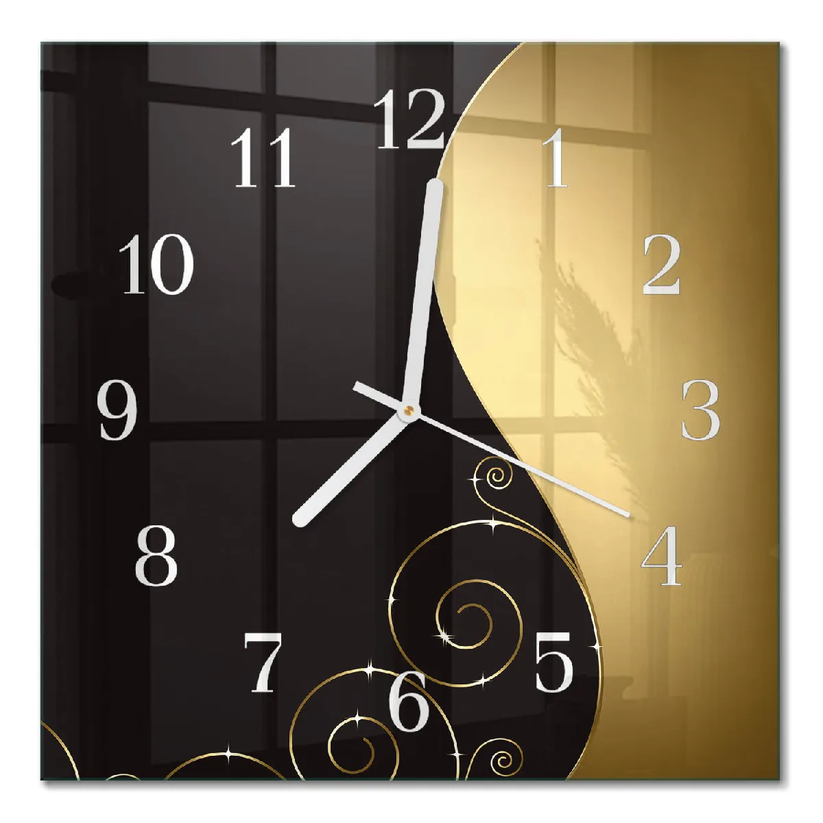 Horloge Murale Carrée Tulup 30x30 cm Art abstrait Aiguilles blanches