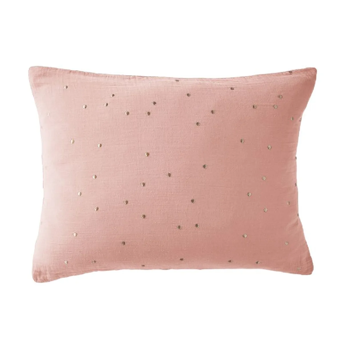 Taie D'oreiller Pois Doré Déco "gaïa Chic" 60 X 60 Cm & 50 X 70 Cm "gaze De Coton" L'effet Papillon