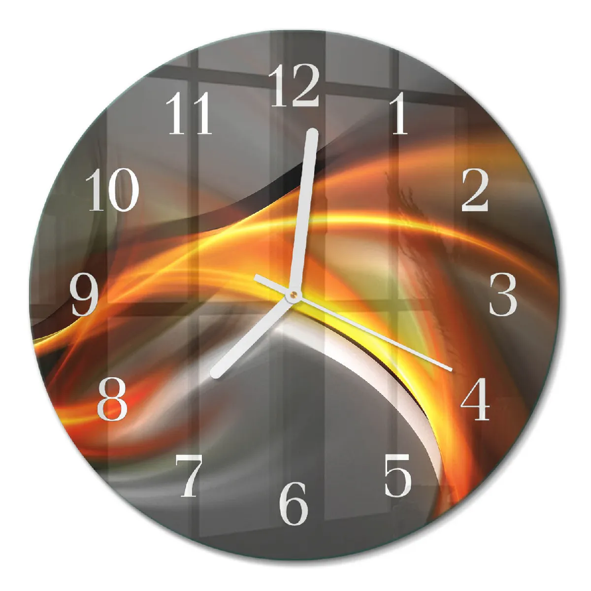 Pendule Murale Ronde Tulup fi30 cm Abstraction Aiguilles blanches
